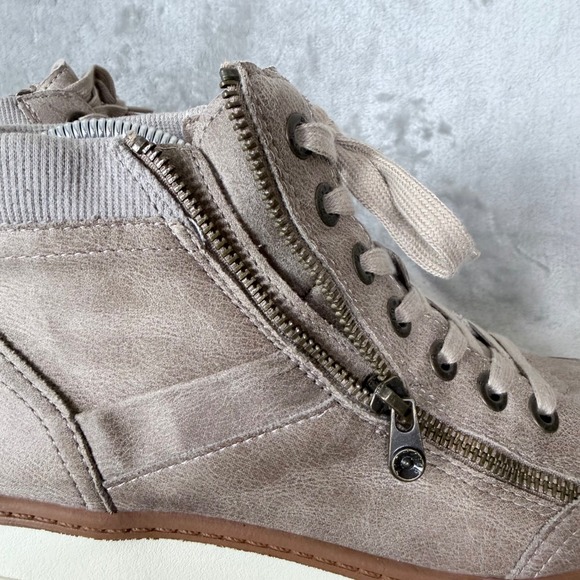 Blowfish Malibu Camden Wedge Sneaker Boots Women Taupe Lace Up Side Zip Size 8.5 - Picture 5 of 10